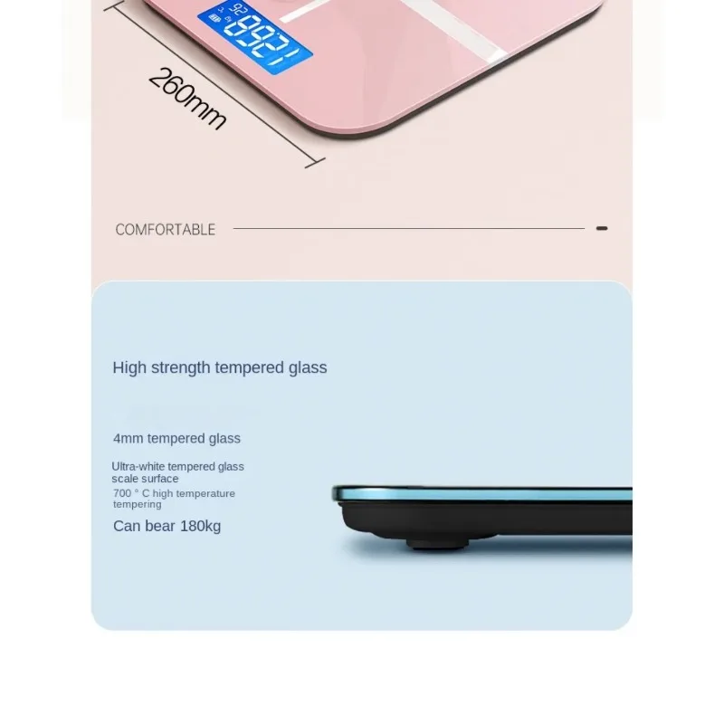 Household Intelligent Electronic Scale Glass Weight Scale Adult Body Weighing Meter Baby Weight