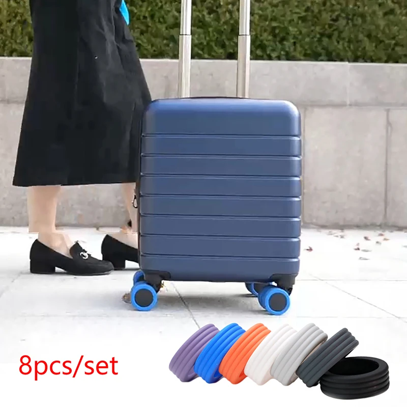 

8Pcs Silicone Luggage Wheels Protector For Most Luggage Reduce Noise For Travel Luggage Luggage Accessories Wheels Cover