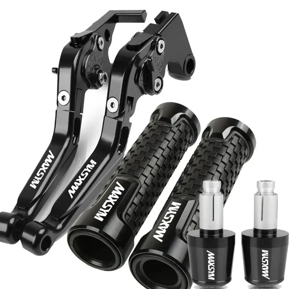 

For SYM MAXSYM 400i 600i MAX 400 600 Motorcycle CNC Extendable Folding Adjustable Brake Clutch Levers Handlebar Grip Ends Plug