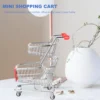 Mini Shopping Cart Storage Container Desktop Ornaments Models Toy for Kids Toys 6