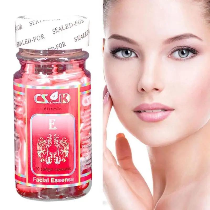 90 pz Capsule di Vitamina E Sbiancamento Della Pelle Viso Siero Anti-Rughe Siero Anti-Invecchiamento per Viso Trattamento Degli Occhi Idratante pelle_voghion.com