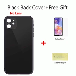 Premium iPhone 11 Back Glass Replacement - Durable & Easy - to - Install Rear Cover with Battery Housing (No Lens) (For iPhone11 Black)