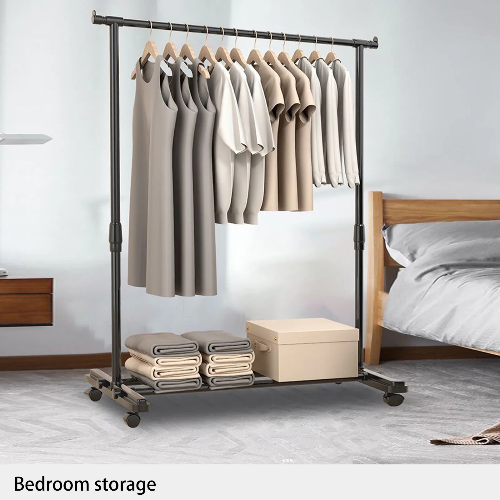 Dropship Clothing Garment Rack With Shelves, Metal Cloth Hanger Rack Stand Clothes  Drying Rack For Hanging Clothes to Sell Online at a Lower Price