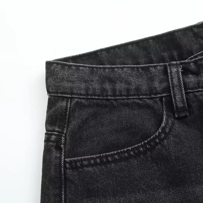 Jenny&Dave Fashion Summer Bermuda Ladies Ins Blogger Retro High Waist Ripped Denim Mom Shorts Women
