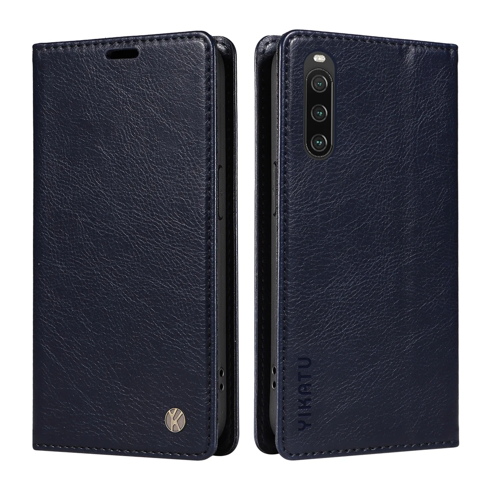 Premium Litchi Stria Leather Magnetic Wallet Flip Case