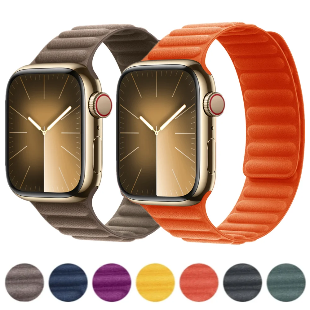 

Fine weave twill Strap for Apple Watch Band 45mm 41mm 44mm 40mm Original Magnetic Loop Link Bracelet iWatch Ultar 8 7 6 SE 5 4 3