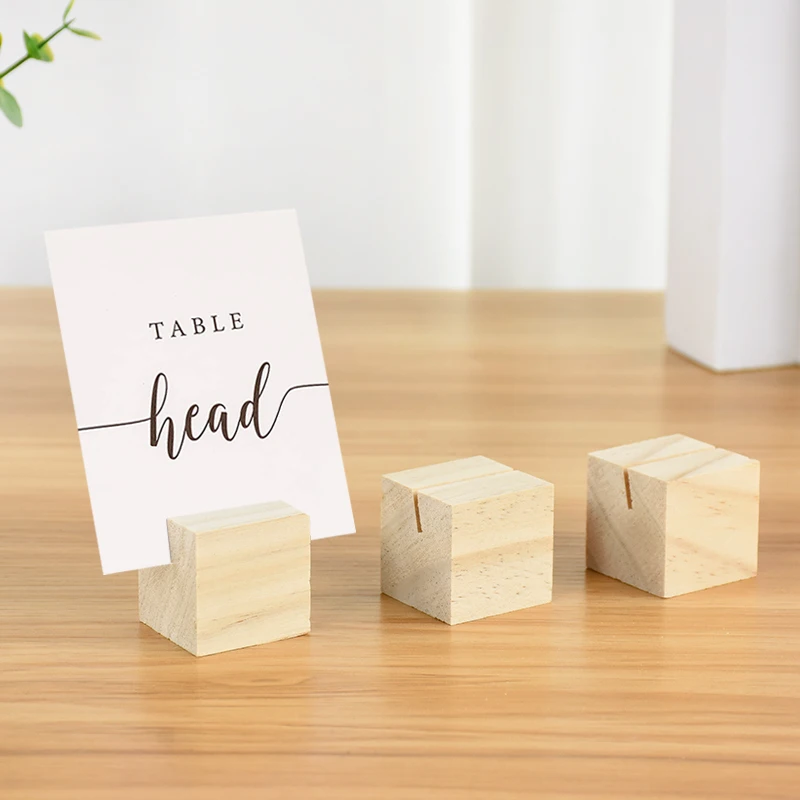 

10pcs Rustic Natural Wood Table Name Number Place Card Holder Memo Note Photo Picture Clip Decor for Wedding Party Anniversary