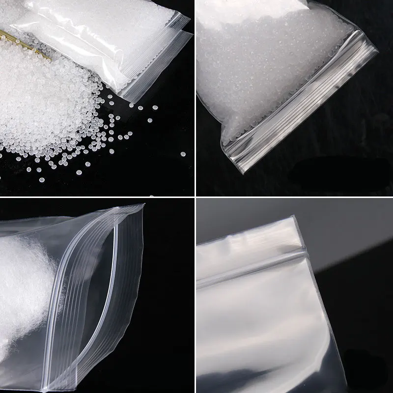 Transparent Ziplock Storage Bag Clear Food PE Sealed Bag Zip Lock Self Sealing Poly Zipper Jewelry Bags INPLUSTOP 100pcs/500pcs Storage Bag Packing Pouches