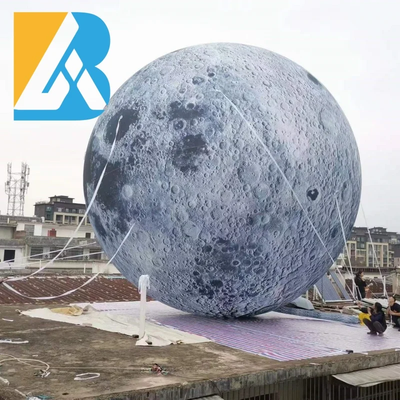 Customized LED Lights Large Inflatable Moon Balloon for Planetarium Display Toys 3