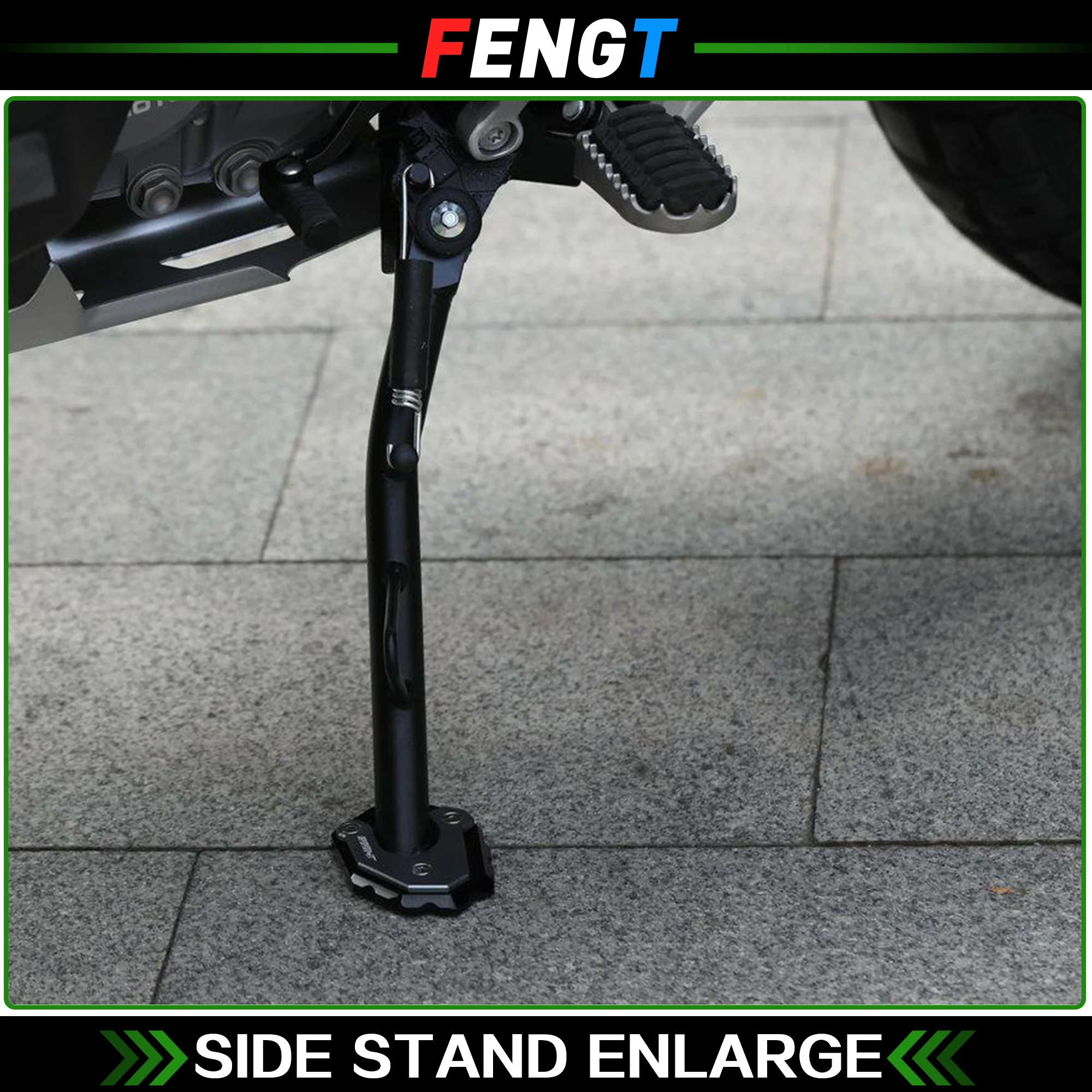 Enhanced Motorcycle CNC Kickstand Foot Extension Pad Support Plate Pedal Footrest