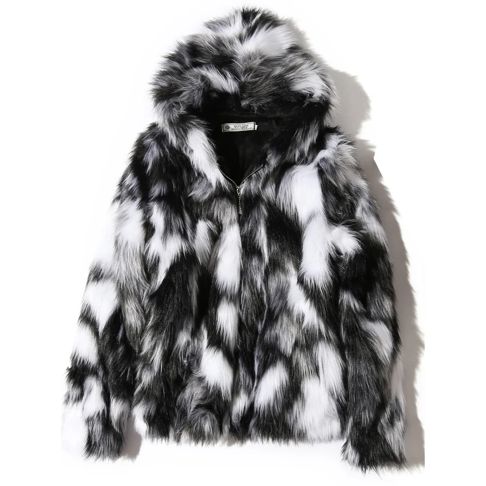Men Winter Jacket Winter Warm Fleece Faux Fur Casual Hooded Thick Boutique Fashionable Male Slim Size S-5XL
