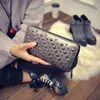 Famous Brand Luxury Pop Punk Rivets Long Women Vintage Multifunction Coin Pocket Purse Card Holder Female Clutch Wallets 2