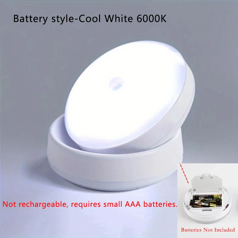 LED Charging Motion Sensor Wall Lamp 360° Rotation Cabinet Lamps Home Wardrobe Lighting Round Bedside Eye Protection Night Light 6