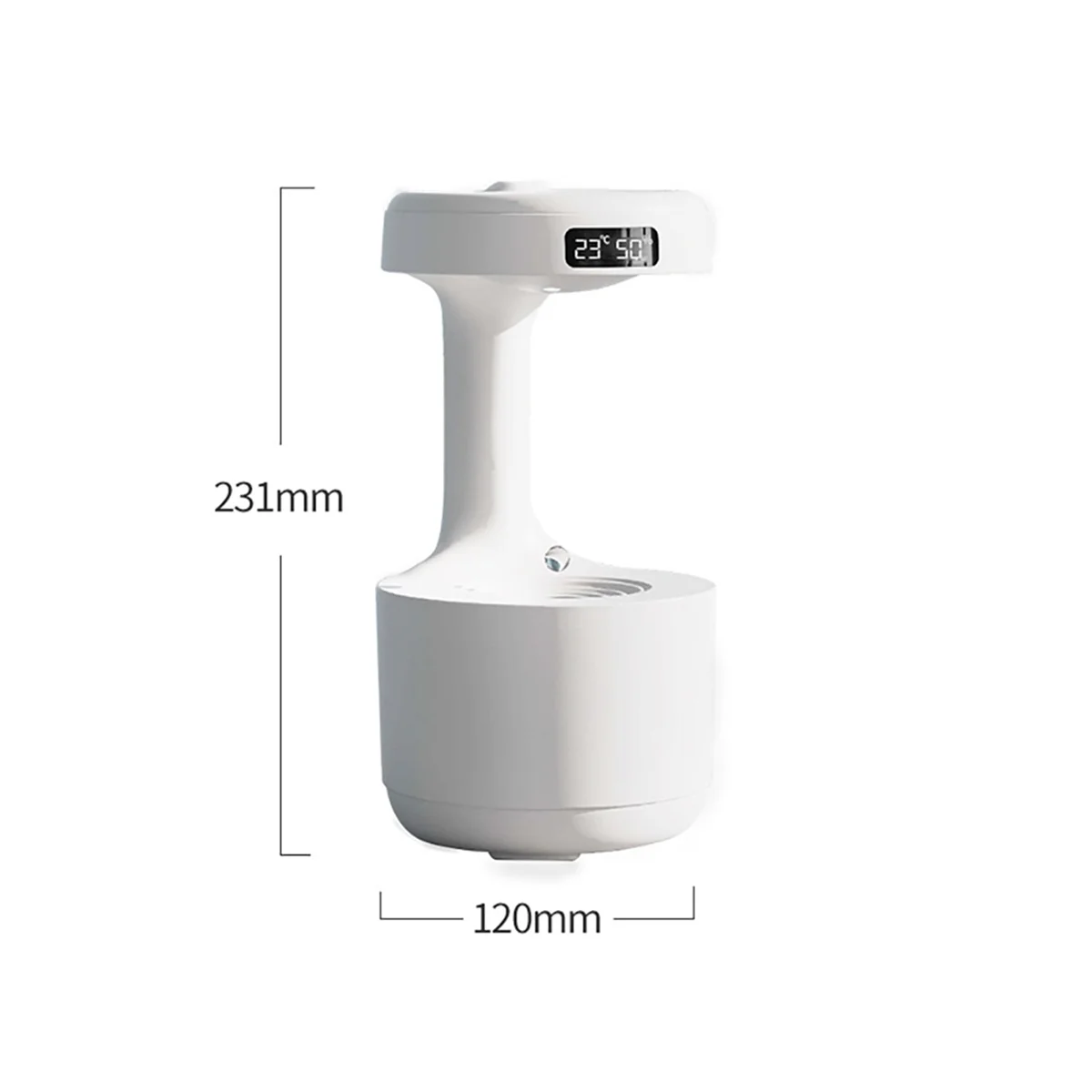 

600ML Humidifier Home Anti-Gravity Water Droplets Ultrasonic Cool Mists Maker with LED Display for Bedroom Office