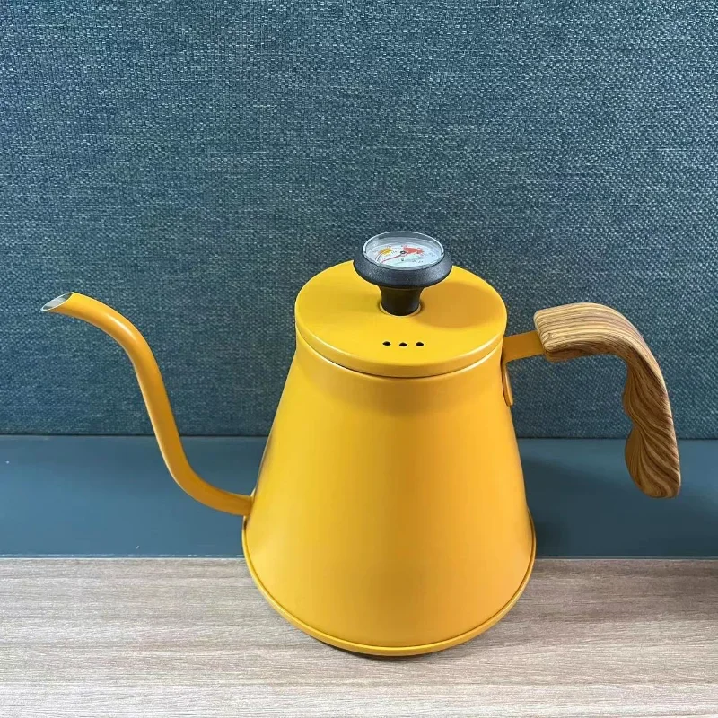Stainless Coffee Maker Hand Drip Coffee Kettle Thermometer Goose Beak Teapot Gooseneck Kettle Pot