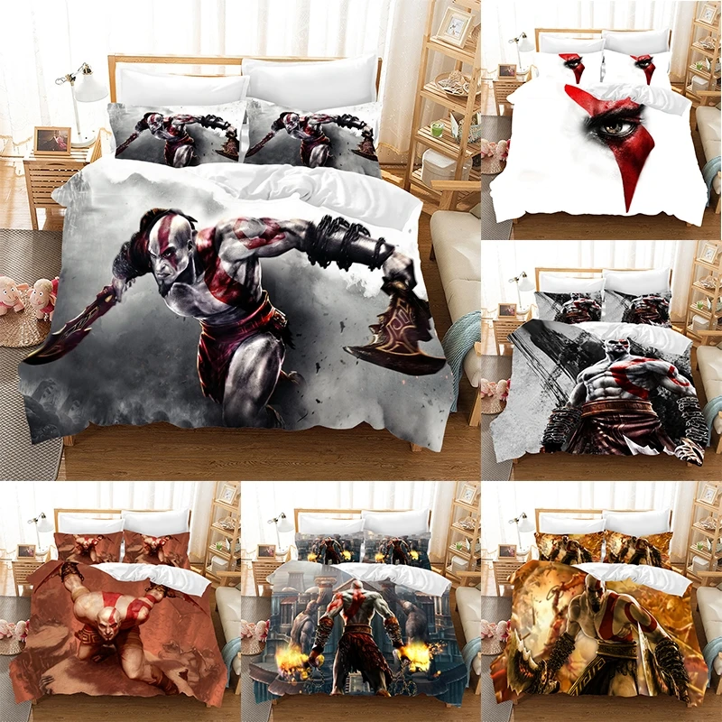 3D Digital Game God Of War Print Bedding Set Game Handle Print Design Set Copripiumino Us/Au/Eu/Ru Singe/Twin/Queen/King Size