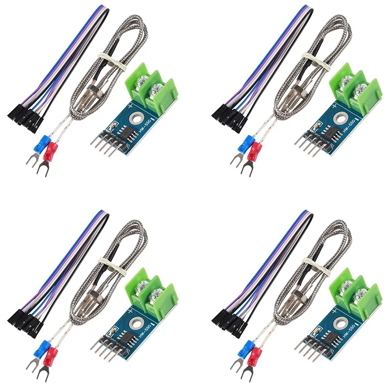 

4Pcs DC3-5V MAX6675 Module + K Type Thermocouple Temperature Sensor Thermocouple Set M6 Screw For Raspberry Pi Arduino