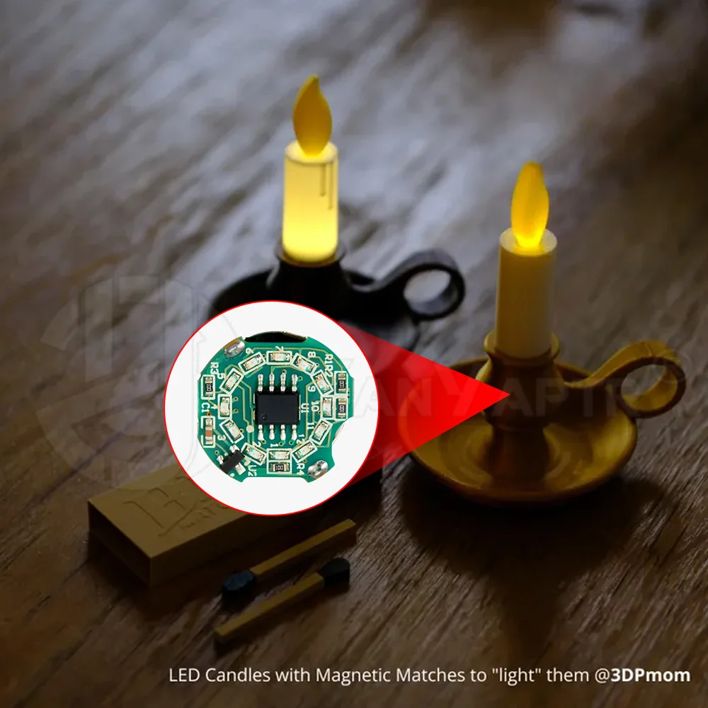 لمصباح LED بحلقة مختبر بامبو مع التحكم المغناطيسي DIY أجزاء نموذج الطباعة ثلاثية الأبعاد للطابعة ثلاثية الأبعاد