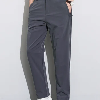 2023 New Autumn Casual Pants Men Outdoor Zip Pockets Stretched Nylon Golf Pant Big Size Straight Track Trousers Male Slacks 8XL