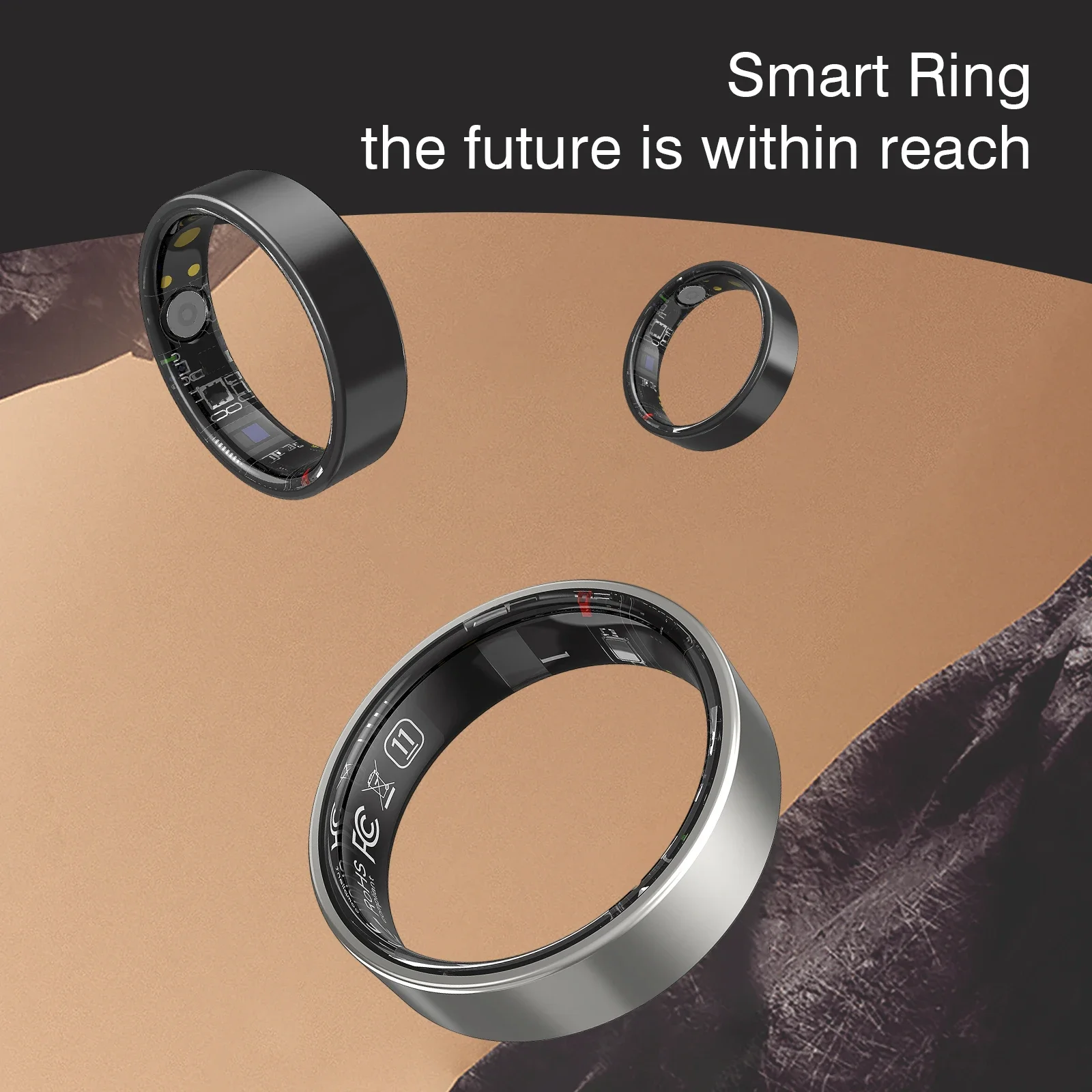 2026 New Smart Ring Men Women, Heart Rate Blood Oxygen and Sleep Monitor Smartring IP68 & 5ATM Waterproof, Multi-sport Mode Ring 5