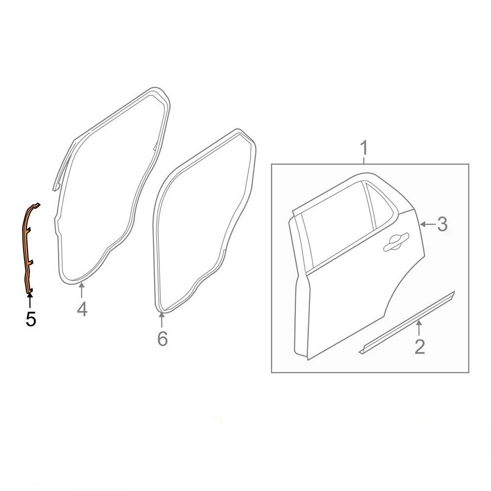 Rear Door Molding Replacement Rear Door Left/Right Weatherstrip Sealing Strips Ford Explorer 2011-BB5Z7825324B BB5Z7825325B
