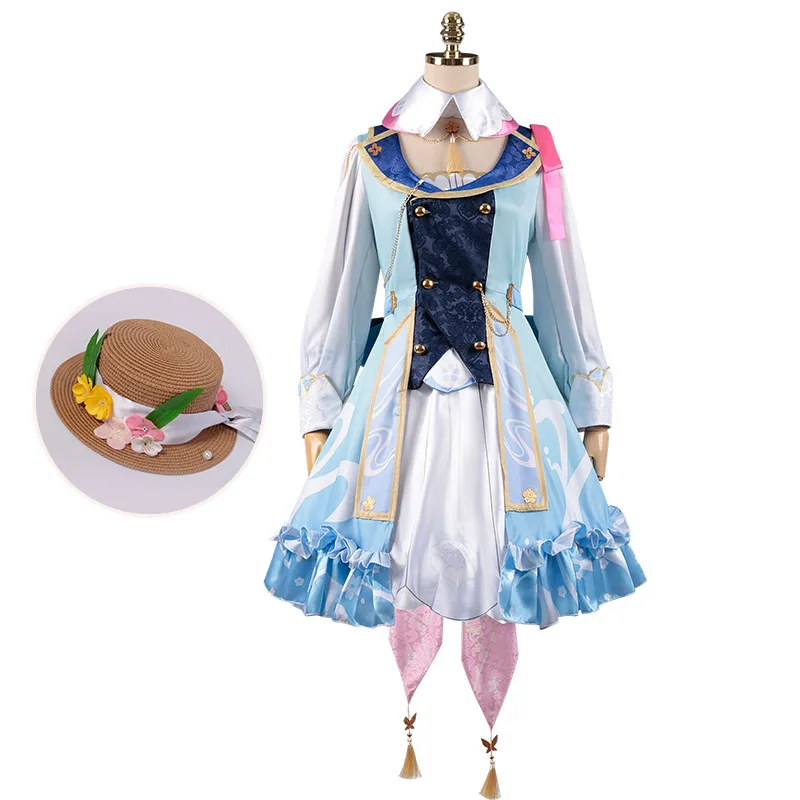 

Halloween Costume Game Anime Female Spring Flower Letter Satinas Wig Full Set With Hat New Lolita