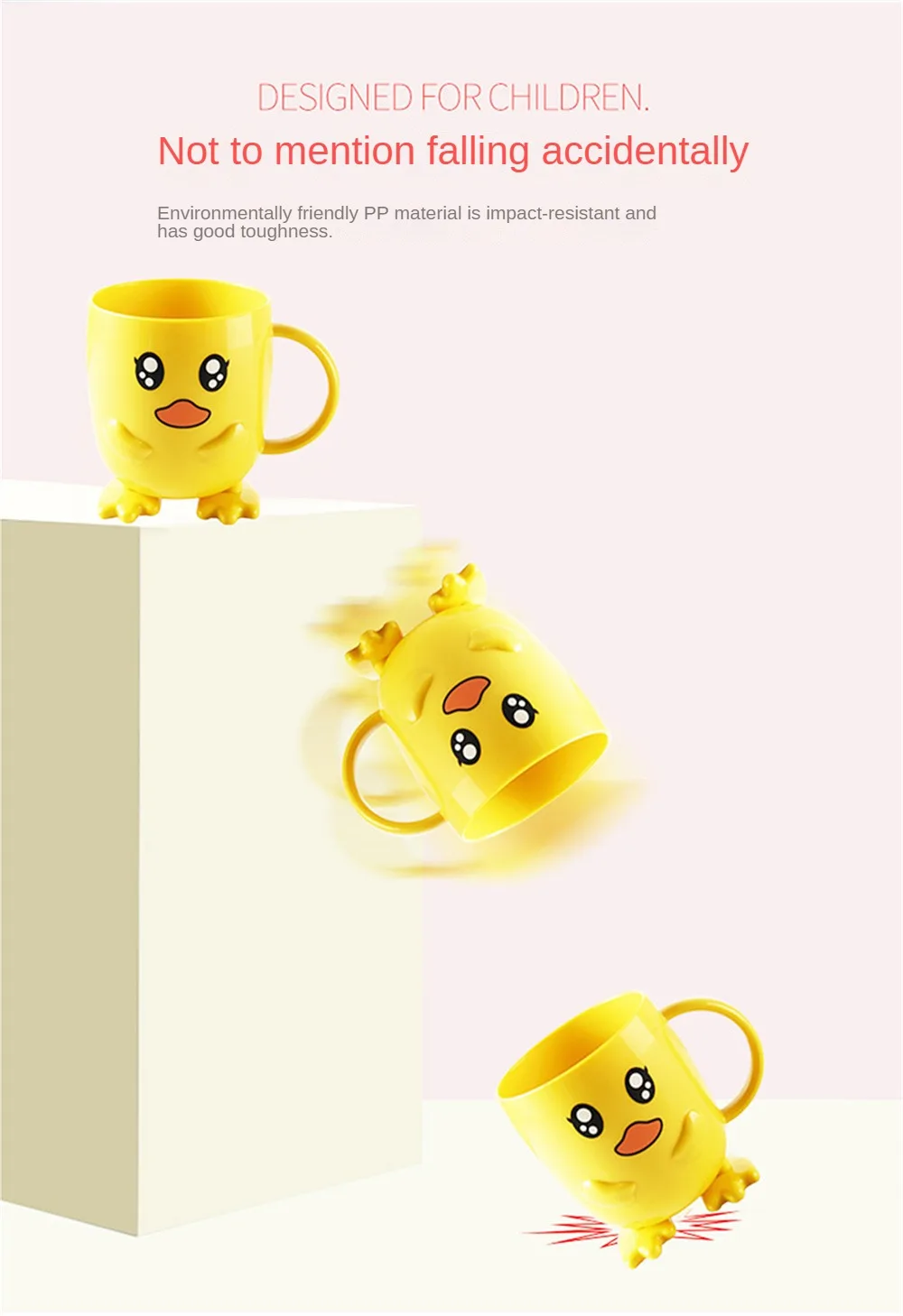 Bicchiere portaspazzolini per bambini a forma di papera in plastica_voghion.com