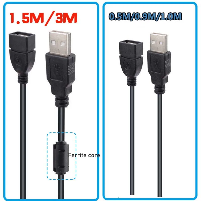 USB 2.0 연장 케이블 USB 포트 보호기 고속 유형 A USB 2.0 남성-여성 케이블 연장 코드 20CM PC 노트북 용
