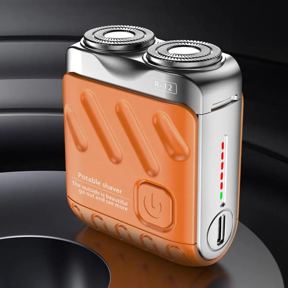 여행용 친화적인 남성용 방수 C타입 충전식 전기 면도기, 휴대용 로터리 면도기, 아버지용 수염 트리머