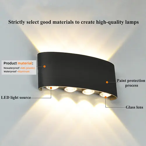 LED Wall Sconces Modern Indoor Outdoor Lamp, White Up Down Wall Mount Lights for Living Room Hallway Bedroom Decor - Image 2