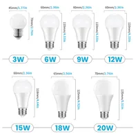 12pcs หลอดไฟ LED E27 AC220V 240V หลอดไฟ Real Power 20W 18W 15W 12W 9W 5W 3W Lampada ห้องนั่งเล่น LED Bombilla 2