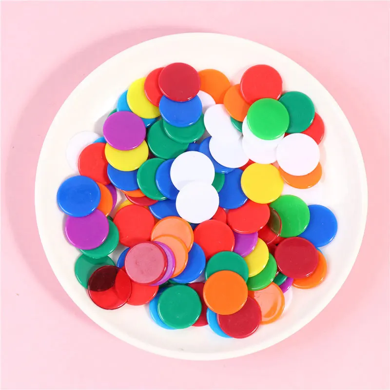 Jetons Plastiques, 200 Pcs Learning Ressources Jeton, Jetons de Jeux de  Bingo, 10 Couleurs Jetons pour