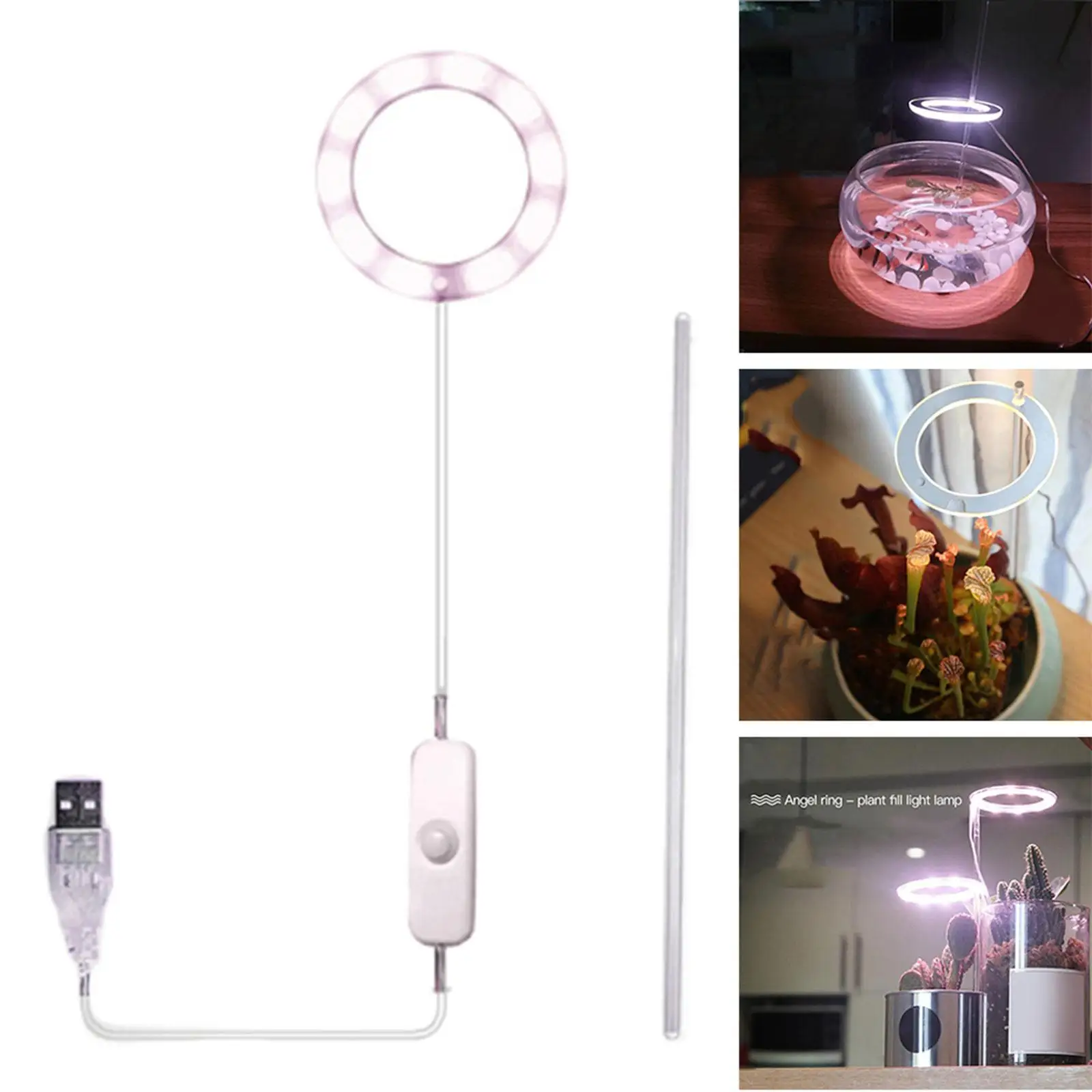 1pc LED Growing Light 5V USB Angel Light for Seedling Household Flower