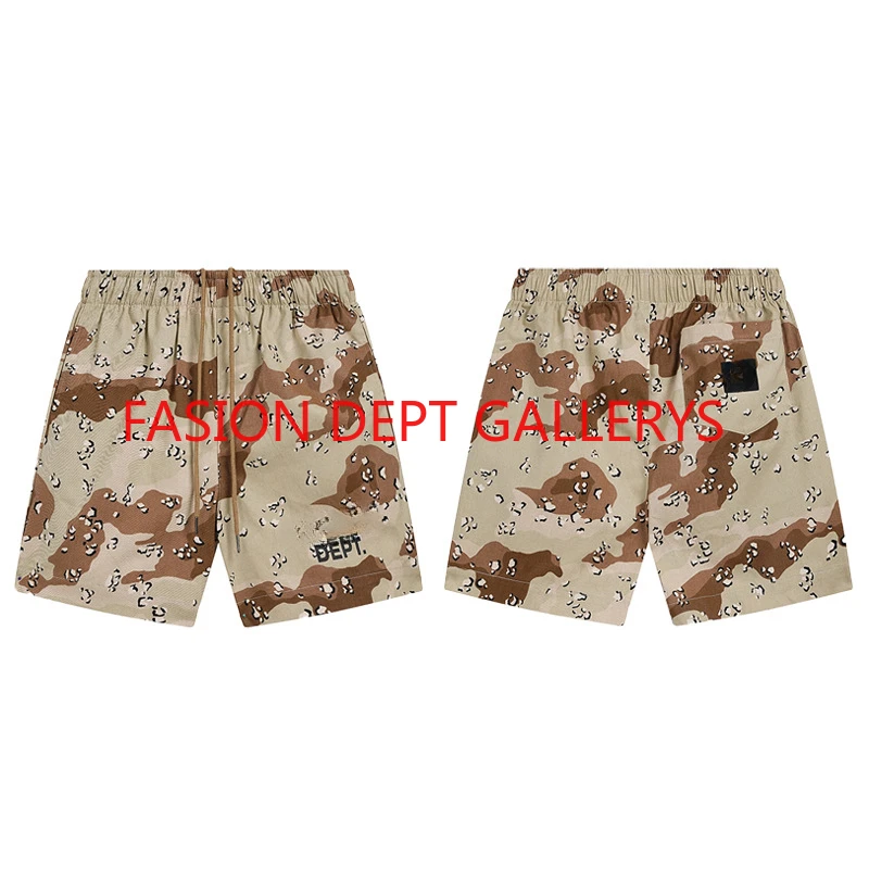 

Модные летние спортивные брюки 1:1, Новые камуфляжные шорты для пустыни Gallerys Depts, шорты с принтом алфавита, летние свободные пять брюк