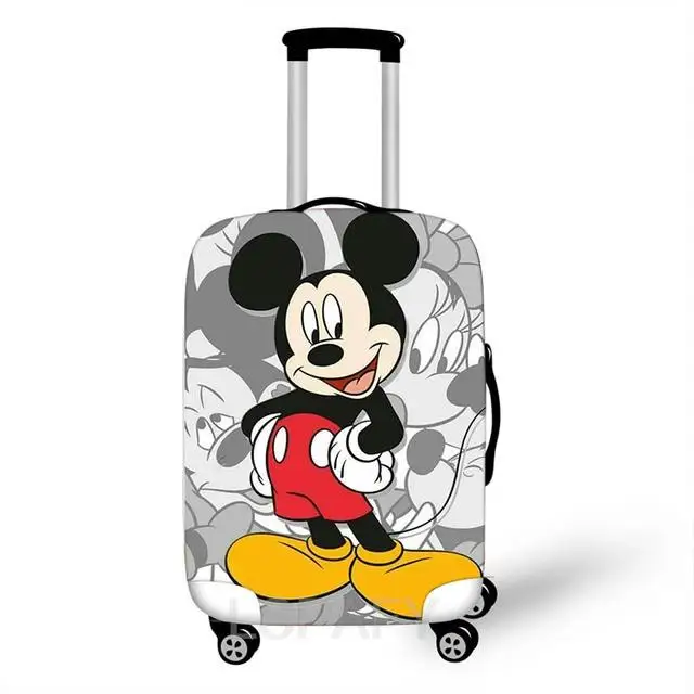 Защитный чехол для чемодана Disney с Микки и Минни для путешествий, подходит для женских чемоданов на колесиках 18-32 дюймов, эластичный чехол для багажника