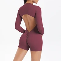 Women's Sports Shapewear Women Zipper Short Sleeve one piece Gym suit Breathable Quick Drying Sports Yoga Clothing Bodysuit - Image 5