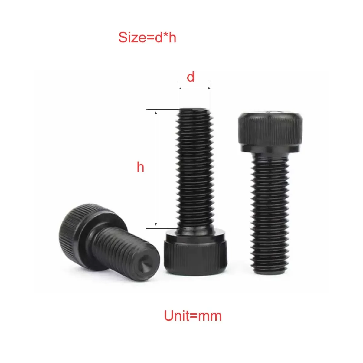 12.9 Grade Internal Hexagonal Screw High-Strength Bolt Cup Head Cylindrical Head Screw Full Thread M1.4M1.6M2M2.5
