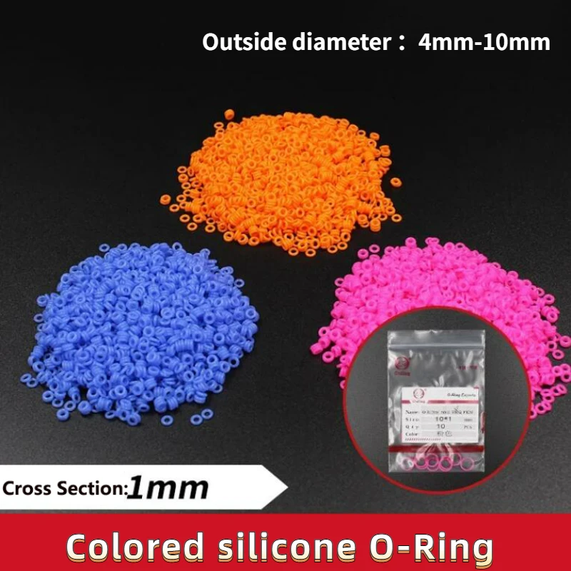 

10-20PCS / Bag Multicolor Thickness Rubber Gasket O Ring CS1mm Silicone Rubber O-ring Silicone / VMQ Sealing Ring OD 4mm-10mm