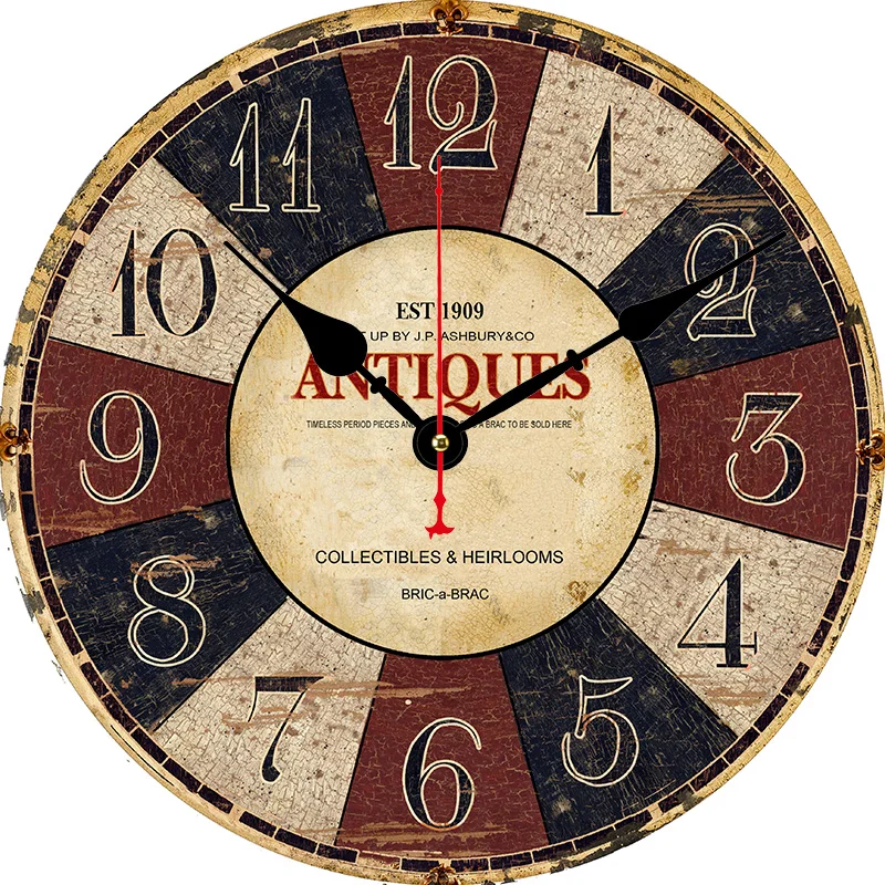 Vintage Wood Wall Clock Color:hlc21033;Sheet Size:14inch(34CM)