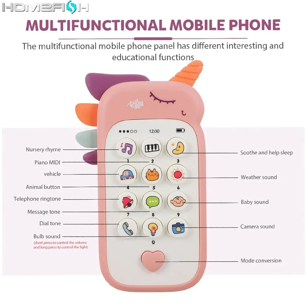 Phone Toy Baby Telephone Music Toy Sound Machine Kids Infant Early Educational Mobile Phone Gift