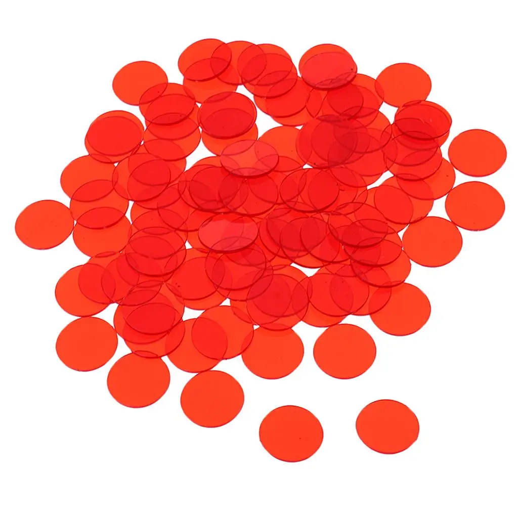 500x Plastic Counters Colored Gaming Tokens (Hard Colored Plastic Coins, Markers