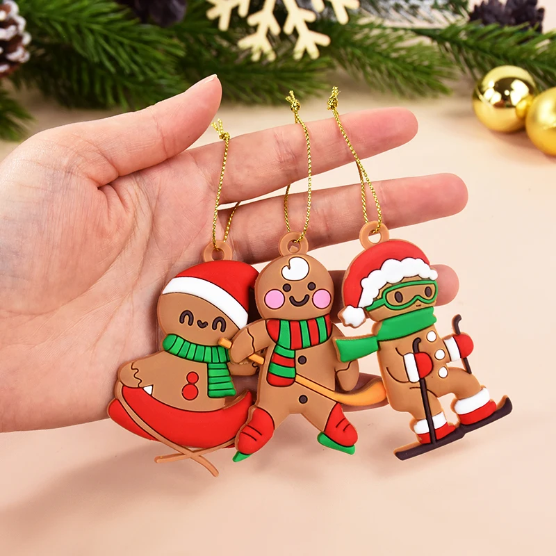 10pcs Sport Gingerbread Man Pendants Christmas Tree Hanging Ornament 2024 Xmas Noel Navidad Home Decoration New Year Gift 2025
