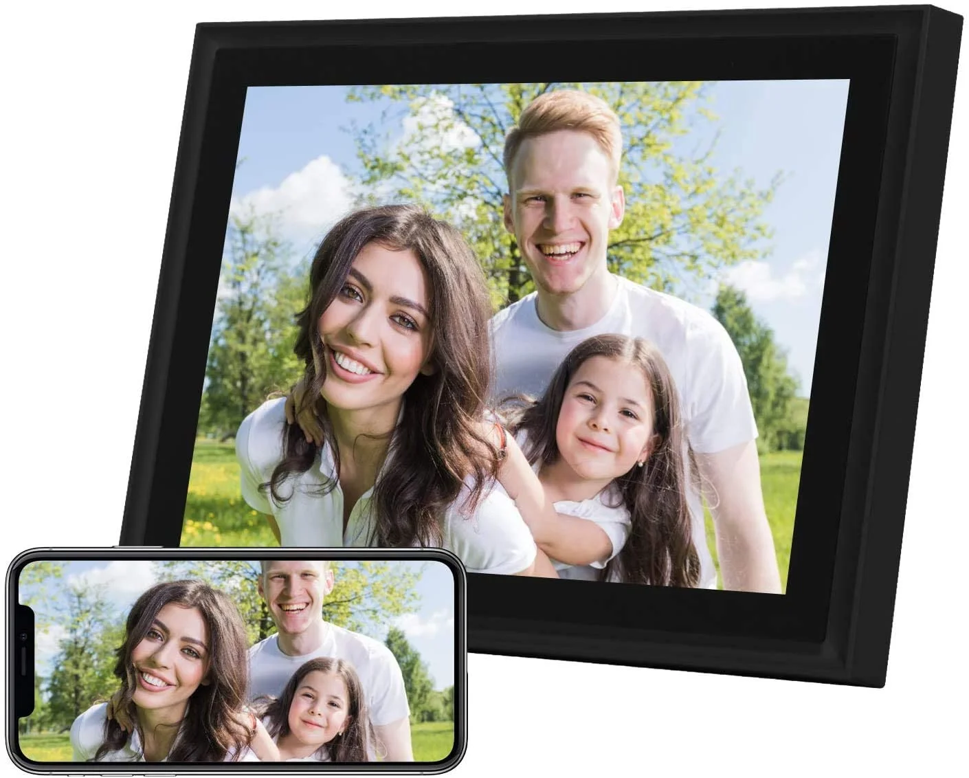

9.7in HD 8GB Touch Screen 2.4GHz WiFi Share Photos Remotely via Aimor APP Digital Photo Frame