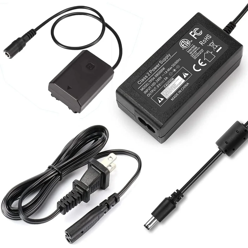 

NP-FZ100 A7III Dummy Battery Continuous Power Supply AC Adapter Kit for Sony Alpha A6600 A7C A1 FX3 A7R3 A7R A9 A9R A9S Cameras