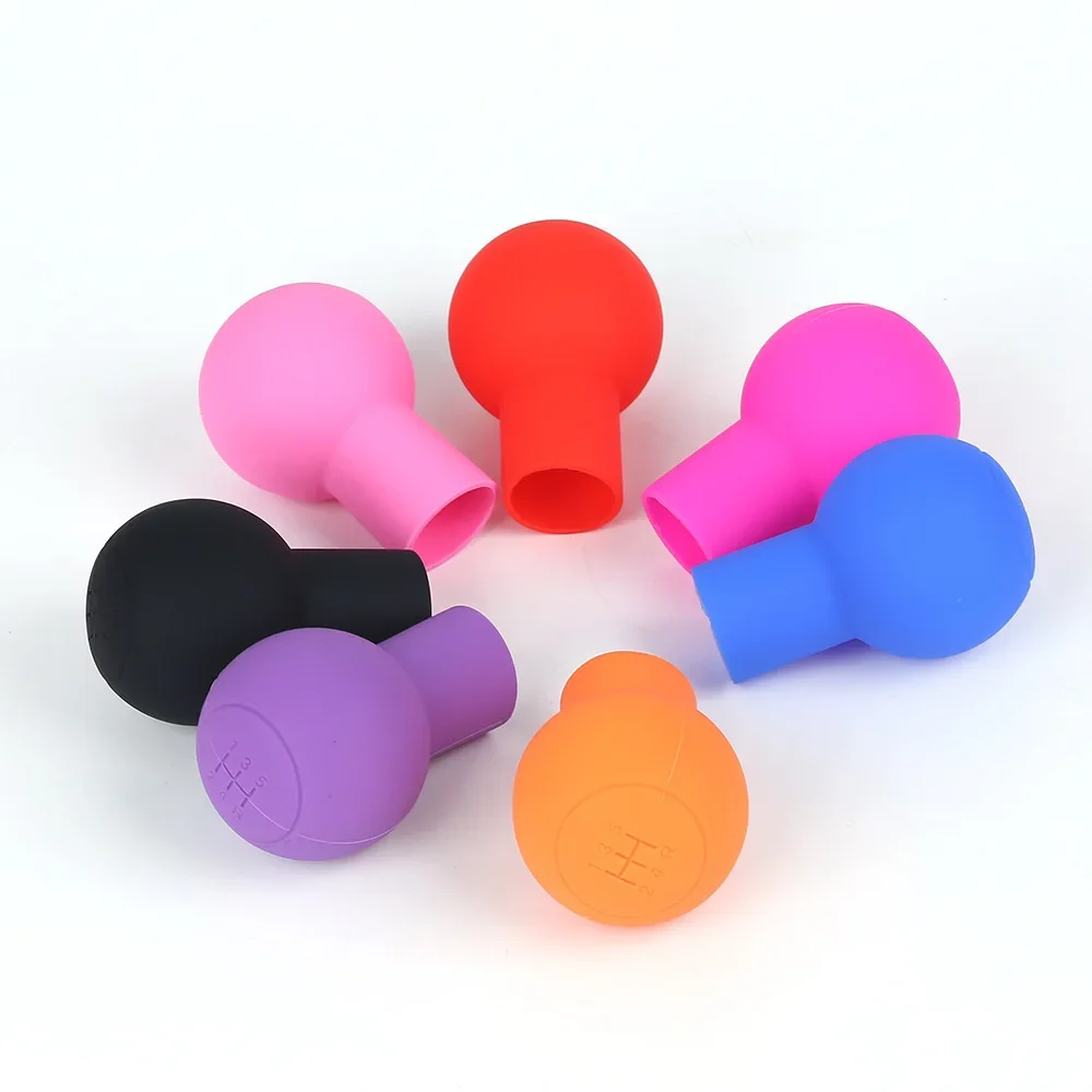 Universal Car Silicone Clutch Cover Round Shape Automatic Gear 6 Speed Fixed Gear Shift Lever Handle Cover For Vehicle