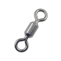 50/200pcs Power Saltwater Fishing Swivels All 304 Stainless Steel Strong Rolling Swivels 1/0#-14# Lure Hook Fishing Connector 1