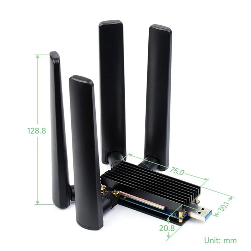 Waveshare 5G  Ȯ , 4 ׳ USB3.1 ̽, M.2 (NGFF) Ű,    