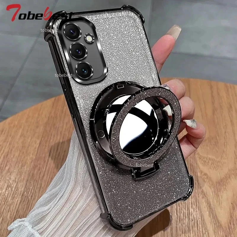 Shockproof Mirror Magnetic Holder Cover with Plating Design