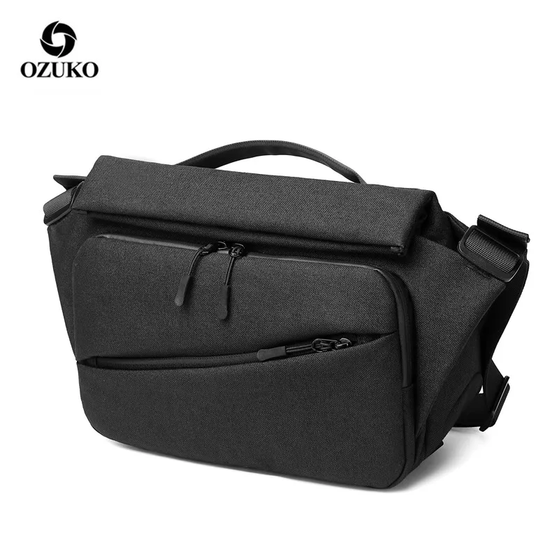 

Сумка через плечо OZUKO для мужчин, Многофункциональный мессенджер с USB-зарядкой, водонепроницаемый саквояж на плечо для верховой езды, дорожная сумка