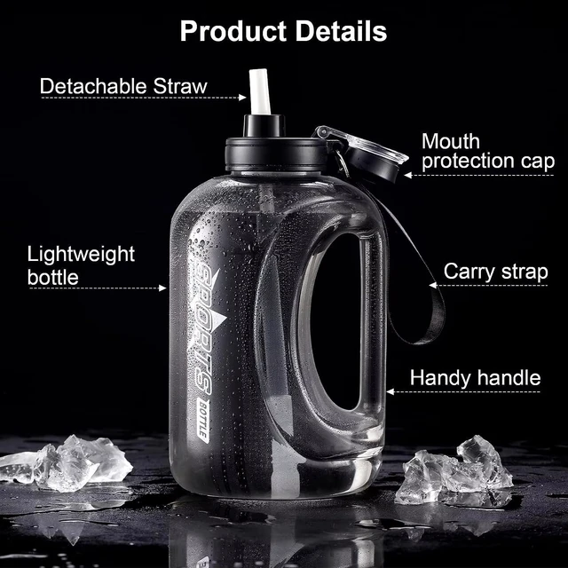 New Hiking And Fitness Super Large Capacity Accurate Calibration Water Bottle Food Grade Plastic Material Scientific Drinking 4